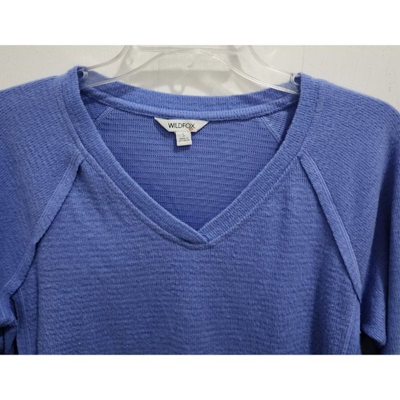 Lot of 2 Wildfox Women's Long Sleeve Tunic Sweater Tops Soft Thermal Pink/Blue S - Picture 9 of 15